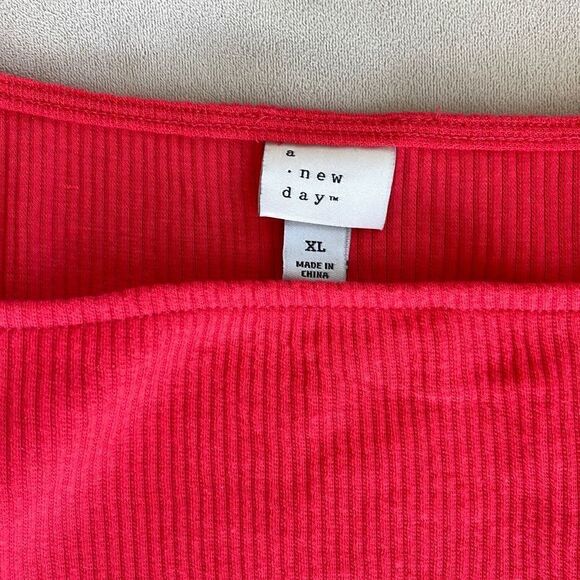 A New Day ruffled sleeveless top, size XL, red - Picture 4 of 5